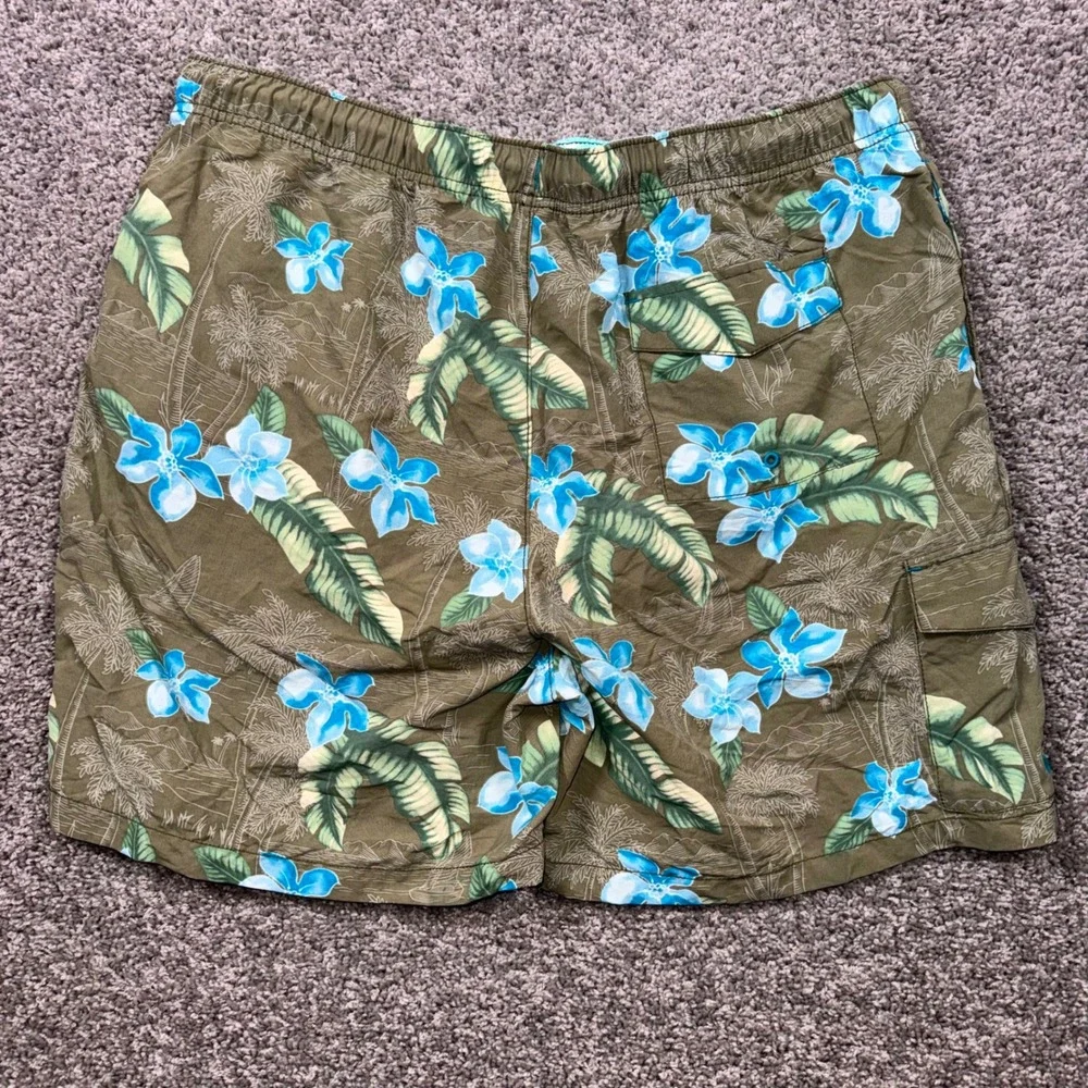 Tommy Bahama Naples Viejo Voyage Swim Trunks Mens Floral Green Large NEW
